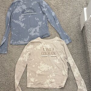 Abercrombie Kids Colorado Tie-Dye Blue and Beige Long Sleeve shirts